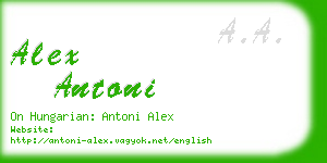 alex antoni business card